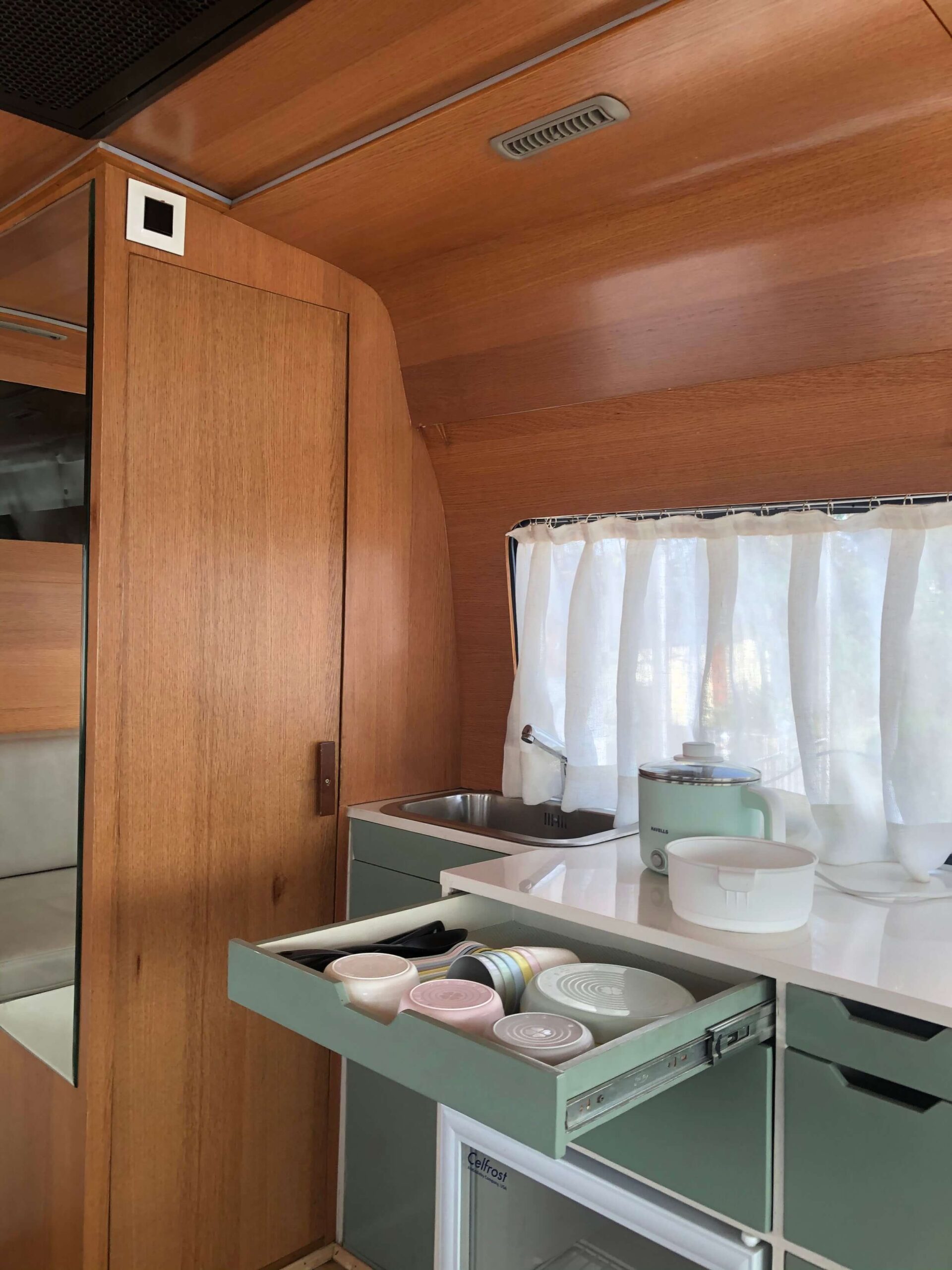 kitchen in caravan